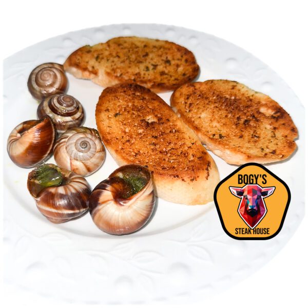 Weinbergschnecken mit Knoblauchbutter (Escargots) mit Knoblauchbrot